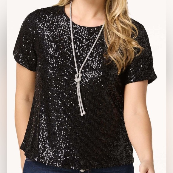 H&M Sequined T-Shirt NWT - Picture 1 of 6